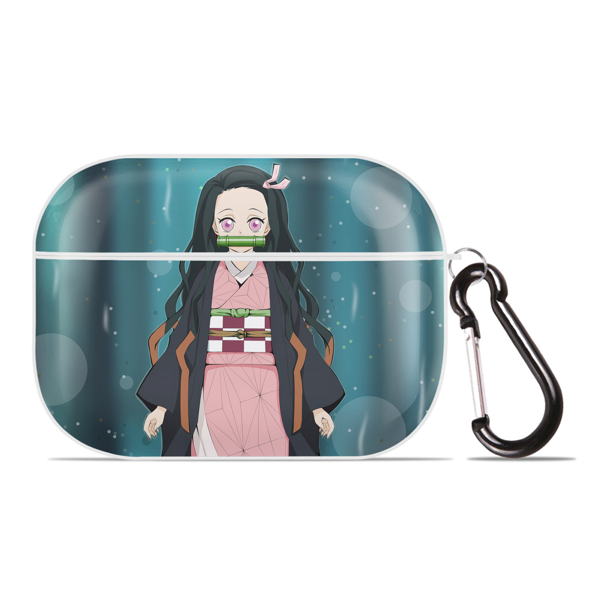 （画像用） 鬼滅の刃（きめつのやいば）竈門 禰󠄀豆子／かまど ねずこ Kamado Nezuko 【AirPods Pro用】ハードシェル保護ケース 耐衝撃・防指紋・カラビナ付き商品仕様