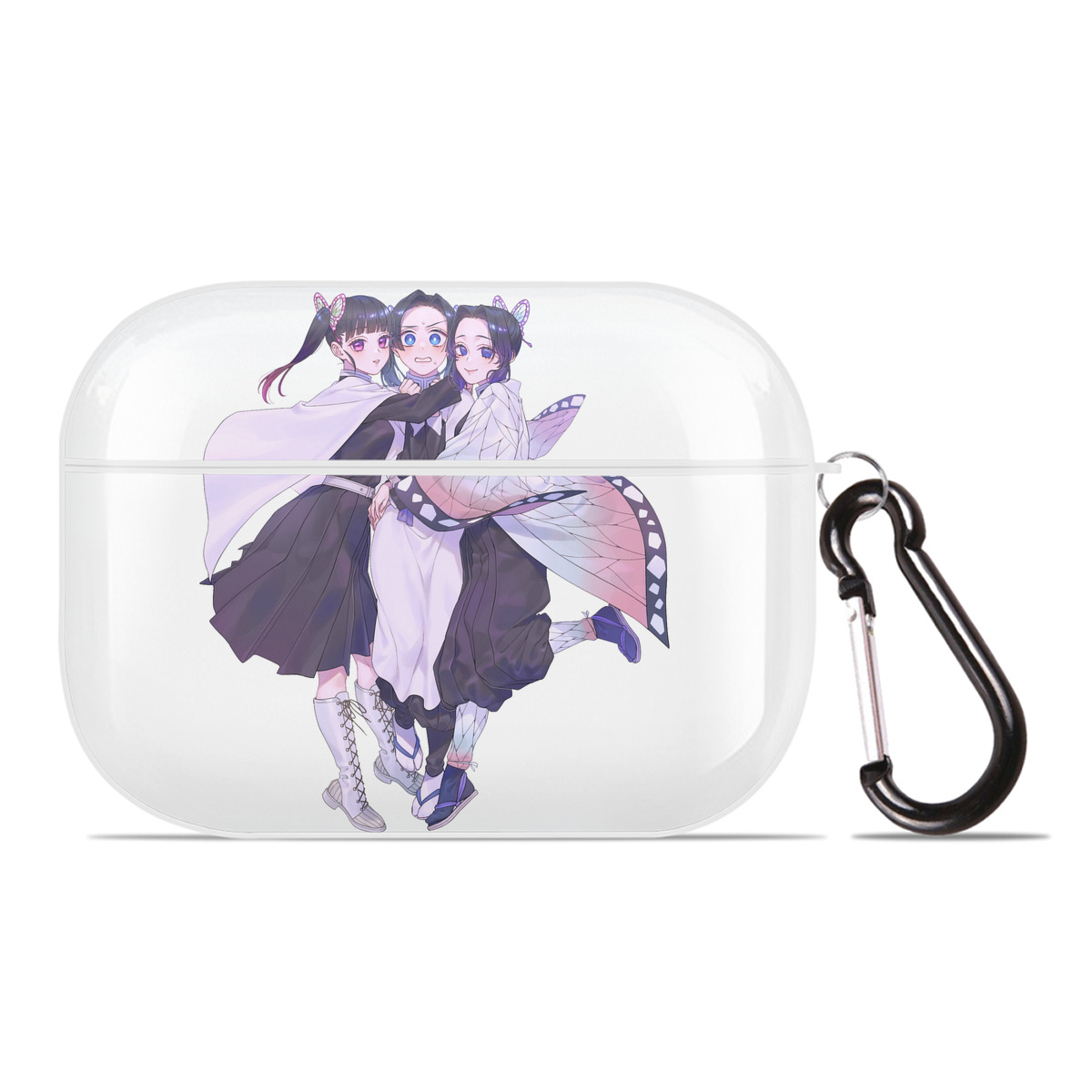 （画像用） 鬼滅の刃（きめつのやいば）蟲柱-胡蝶 しのぶ／こちょう しのぶ Kochou Shinobu 【AirPods Pro用】ハードシェル保護ケース 耐衝撃・防指紋・カラビナ付き商品仕様