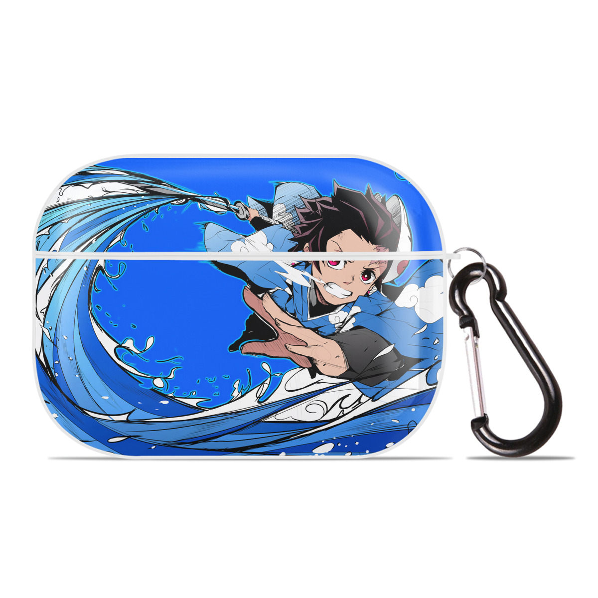 （画像用） 鬼滅の刃（きめつのやいば）竈門 炭治郎／かまど たんじろう Kamado Tanjirou 【AirPods Pro用】ハードシェル保護ケース 耐衝撃・防指紋・カラビナ付き商品仕様