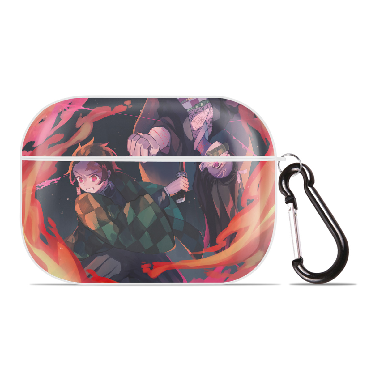 （画像用） 鬼滅の刃（きめつのやいば）竈門 炭治郎／かまど たんじろう Kamado Tanjirou 【AirPods Pro用】ハードシェル保護ケース 耐衝撃・防指紋・カラビナ付き商品仕様