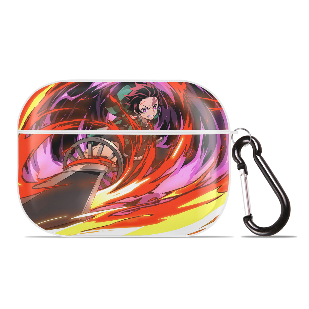 （画像用） 鬼滅の刃（きめつのやいば）竈門 炭治郎／かまど たんじろう Kamado Tanjirou 【AirPods Pro用】ハードシェル保護ケース 耐衝撃・防指紋・カラビナ付き商品仕様