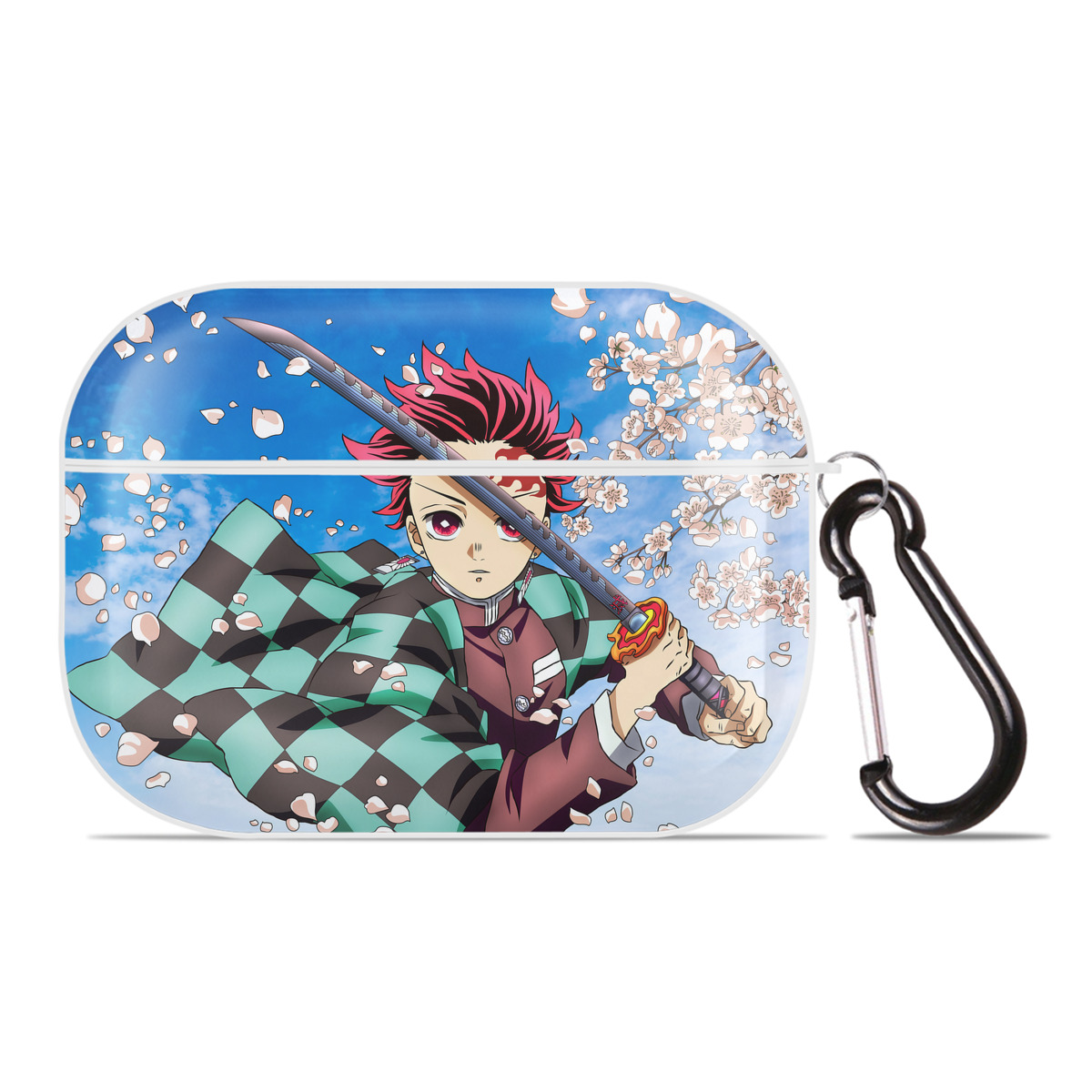 （画像用） 鬼滅の刃（きめつのやいば）竈門 炭治郎／かまど たんじろう Kamado Tanjirou 【AirPods Pro用】ハードシェル保護ケース 耐衝撃・防指紋・カラビナ付き商品仕様