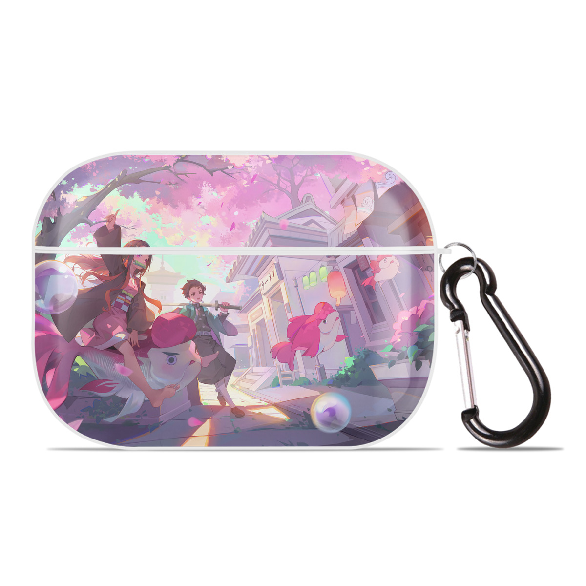 （画像用） 鬼滅の刃（きめつのやいば）竈門 炭治郎／かまど たんじろう Kamado Tanjirou 【AirPods Pro用】ハードシェル保護ケース 耐衝撃・防指紋・カラビナ付き商品仕様