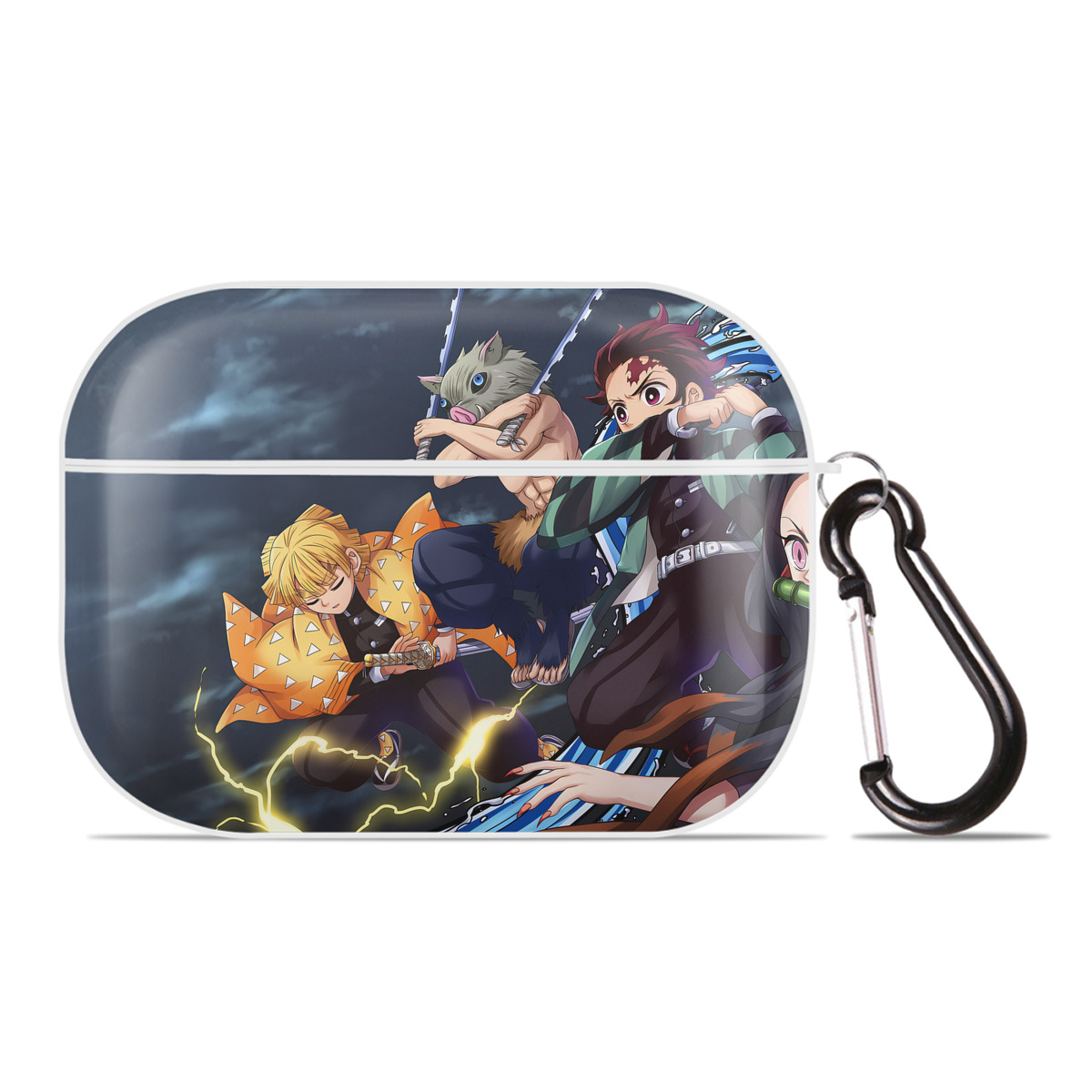 （画像用） 鬼滅の刃（きめつのやいば）竈門 炭治郎／かまど たんじろう Kamado Tanjirou 【AirPods Pro用】ハードシェル保護ケース 耐衝撃・防指紋・カラビナ付き商品仕様