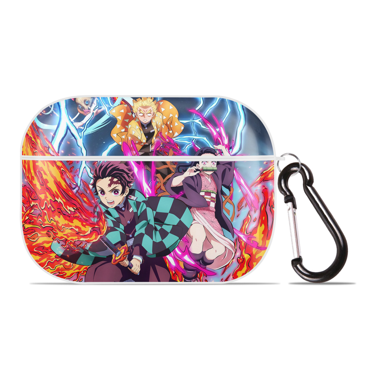 （画像用） 鬼滅の刃（きめつのやいば）竈門 炭治郎／かまど たんじろう Kamado Tanjirou 【AirPods Pro用】ハードシェル保護ケース 耐衝撃・防指紋・カラビナ付き商品仕様