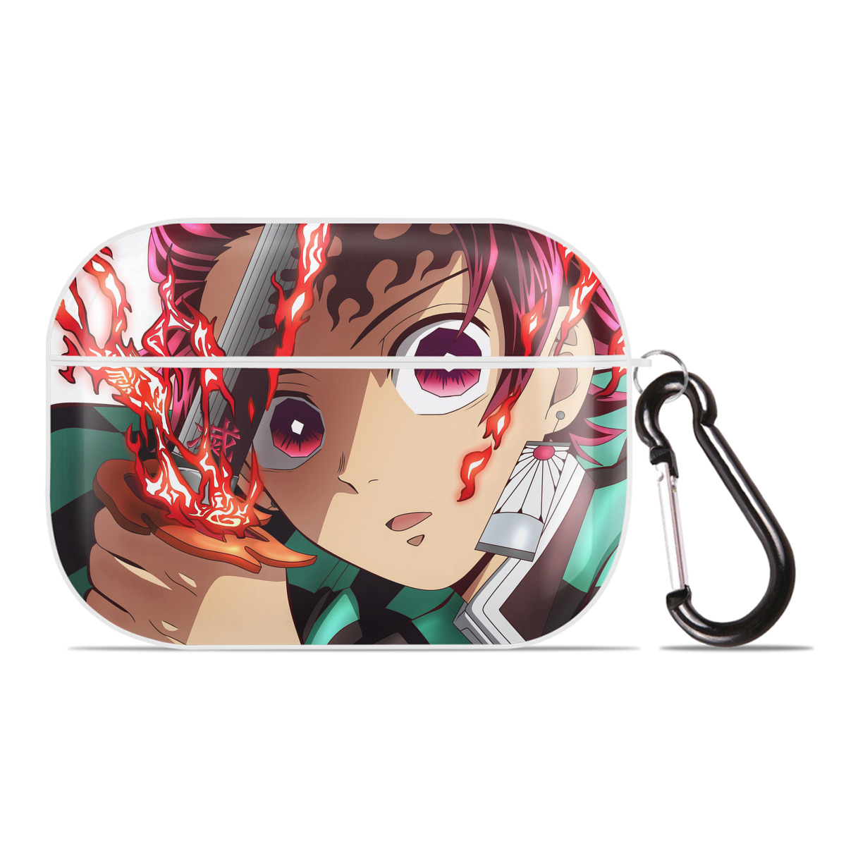 （画像用） 鬼滅の刃（きめつのやいば）竈門 炭治郎／かまど たんじろう Kamado Tanjirou 【AirPods Pro用】ハードシェル保護ケース 耐衝撃・防指紋・カラビナ付き商品仕様