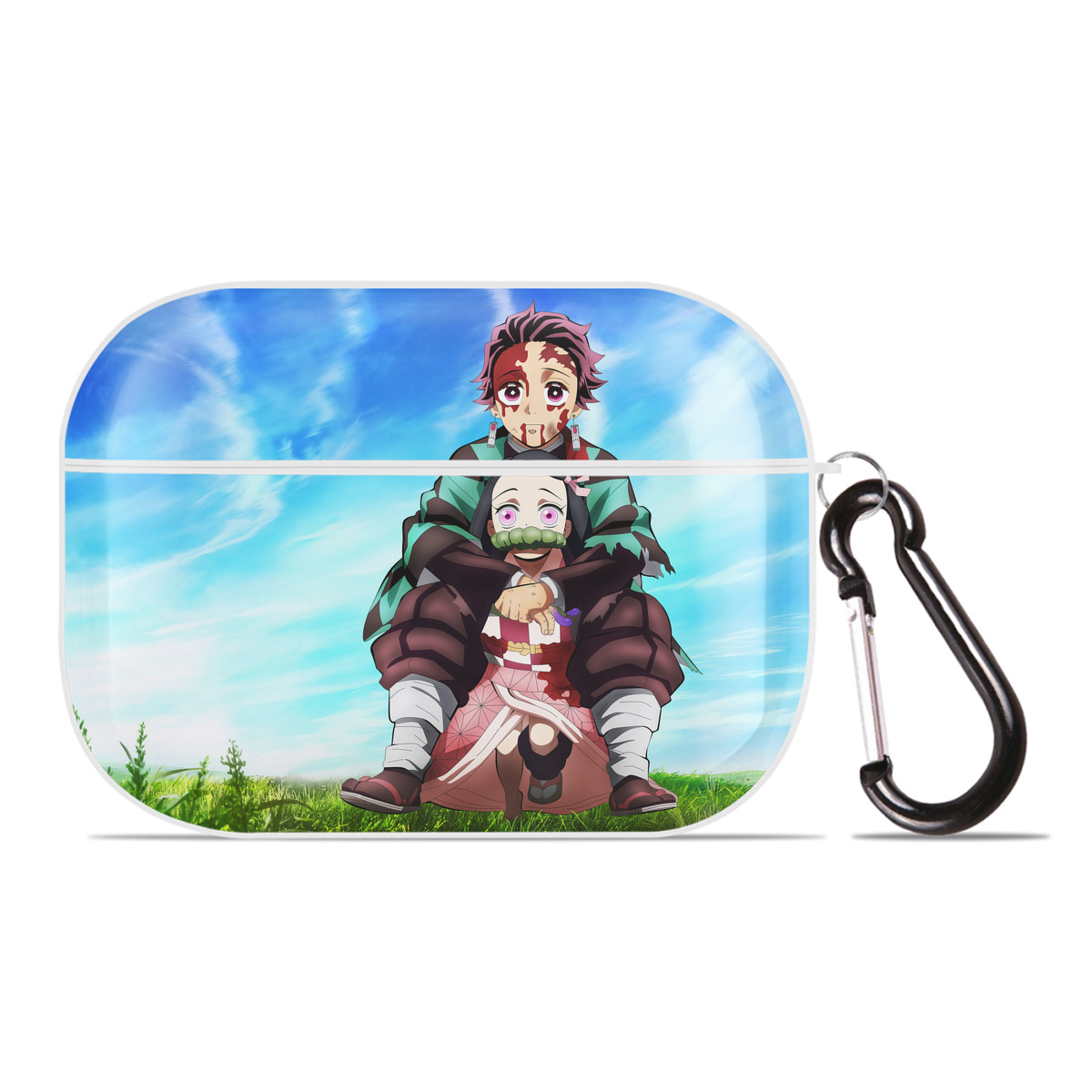 （画像用） 鬼滅の刃（きめつのやいば）竈門 炭治郎／かまど たんじろう Kamado Tanjirou 【AirPods Pro用】ハードシェル保護ケース 耐衝撃・防指紋・カラビナ付き商品仕様