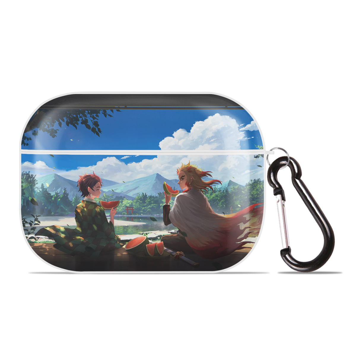 （画像用） 鬼滅の刃（きめつのやいば）竈門 炭治郎／かまど たんじろう Kamado Tanjirou 【AirPods Pro用】ハードシェル保護ケース 耐衝撃・防指紋・カラビナ付き商品仕様