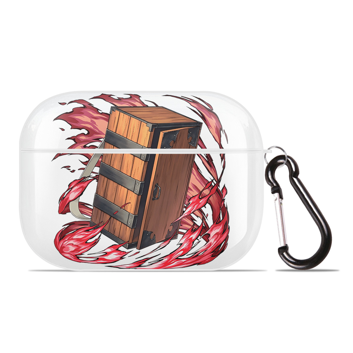 （画像用） 鬼滅の刃（きめつのやいば）竈門 禰󠄀豆子／かまど ねずこ Kamado Nezuko 【AirPods Pro用】ハードシェル保護ケース 耐衝撃・防指紋・カラビナ付き商品仕様