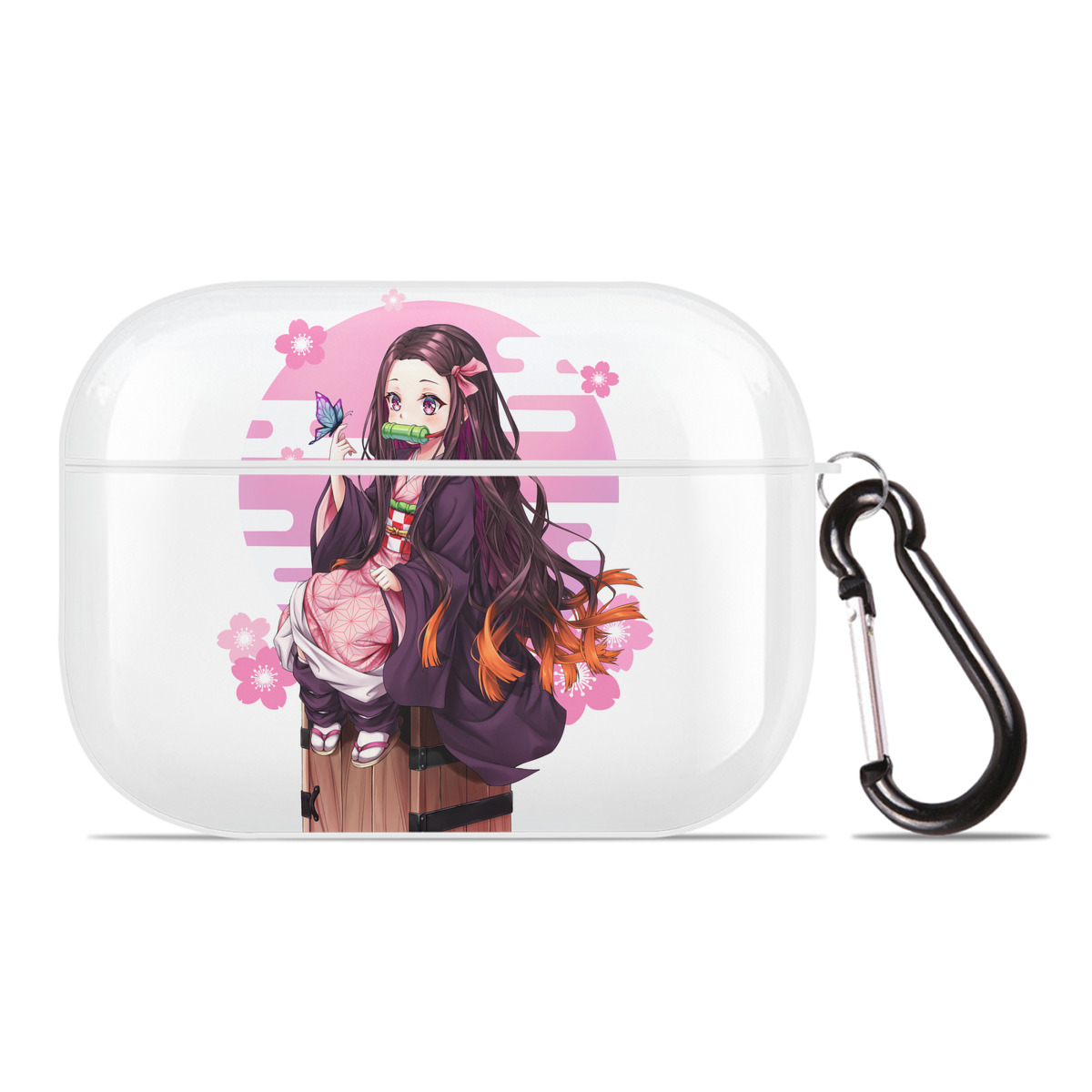 （画像用） 鬼滅の刃（きめつのやいば）竈門 禰󠄀豆子／かまど ねずこ Kamado Nezuko 【AirPods Pro用】ハードシェル保護ケース 耐衝撃・防指紋・カラビナ付き商品仕様