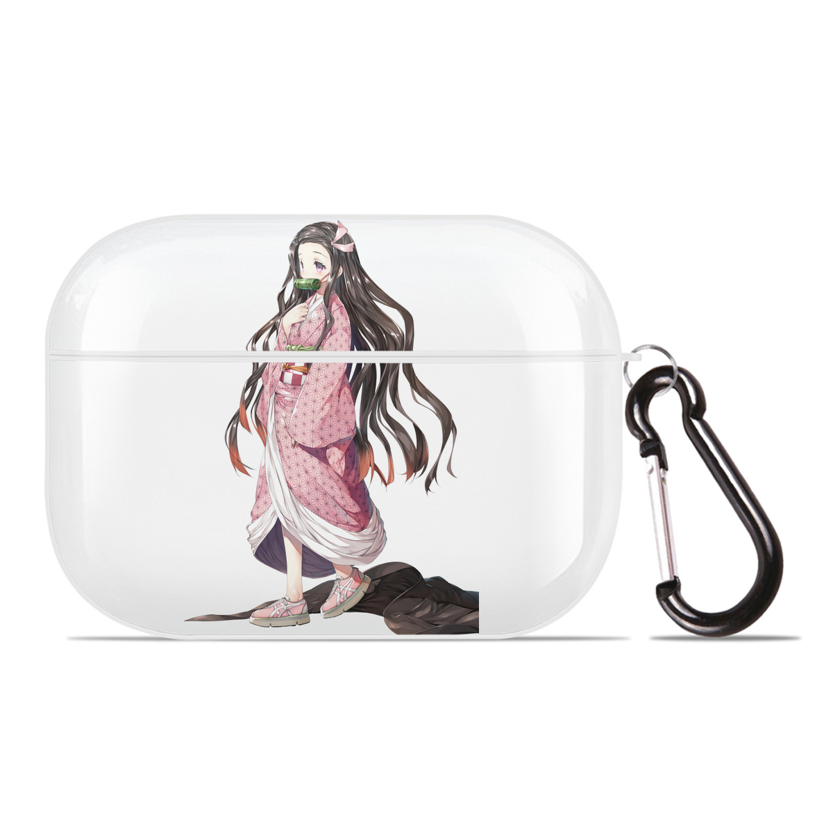 （画像用） 鬼滅の刃（きめつのやいば）竈門 禰󠄀豆子／かまど ねずこ Kamado Nezuko 【AirPods Pro用】ハードシェル保護ケース 耐衝撃・防指紋・カラビナ付き商品仕様