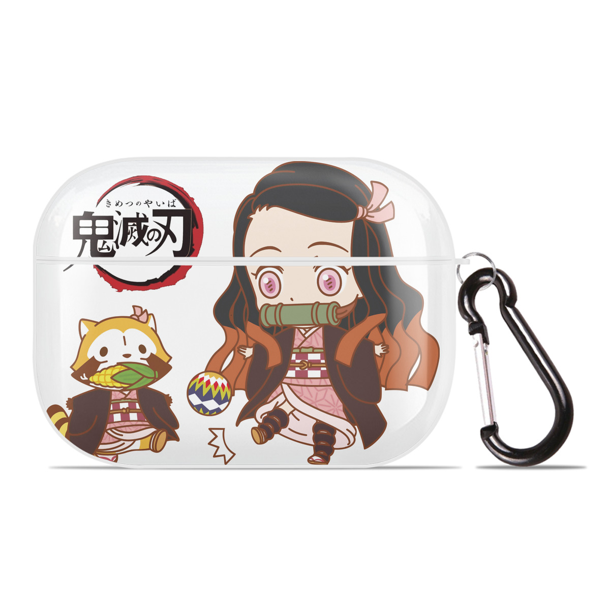 （画像用） 鬼滅の刃（きめつのやいば）竈門 禰󠄀豆子／かまど ねずこ Kamado Nezuko 【AirPods Pro用】ハードシェル保護ケース 耐衝撃・防指紋・カラビナ付き商品仕様