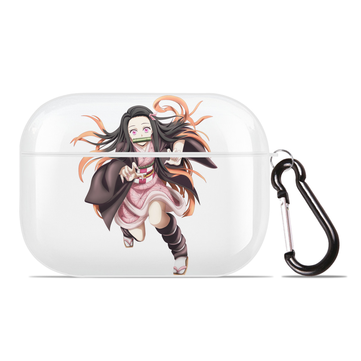 （画像用） 鬼滅の刃（きめつのやいば）竈門 禰󠄀豆子／かまど ねずこ Kamado Nezuko 【AirPods Pro用】ハードシェル保護ケース 耐衝撃・防指紋・カラビナ付き商品仕様