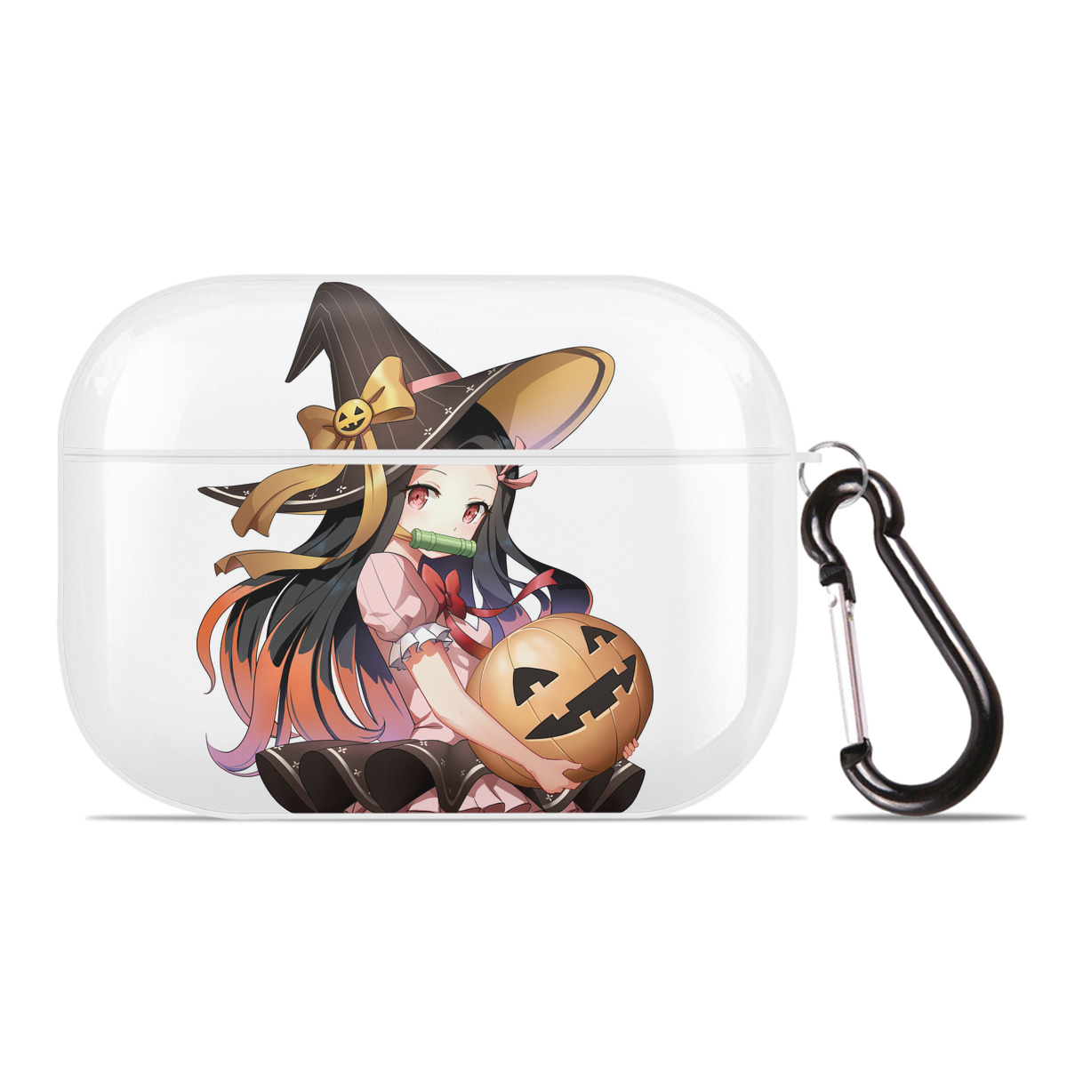 （画像用） 鬼滅の刃（きめつのやいば）竈門 禰󠄀豆子／かまど ねずこ Kamado Nezuko 【AirPods Pro用】ハードシェル保護ケース 耐衝撃・防指紋・カラビナ付き商品仕様