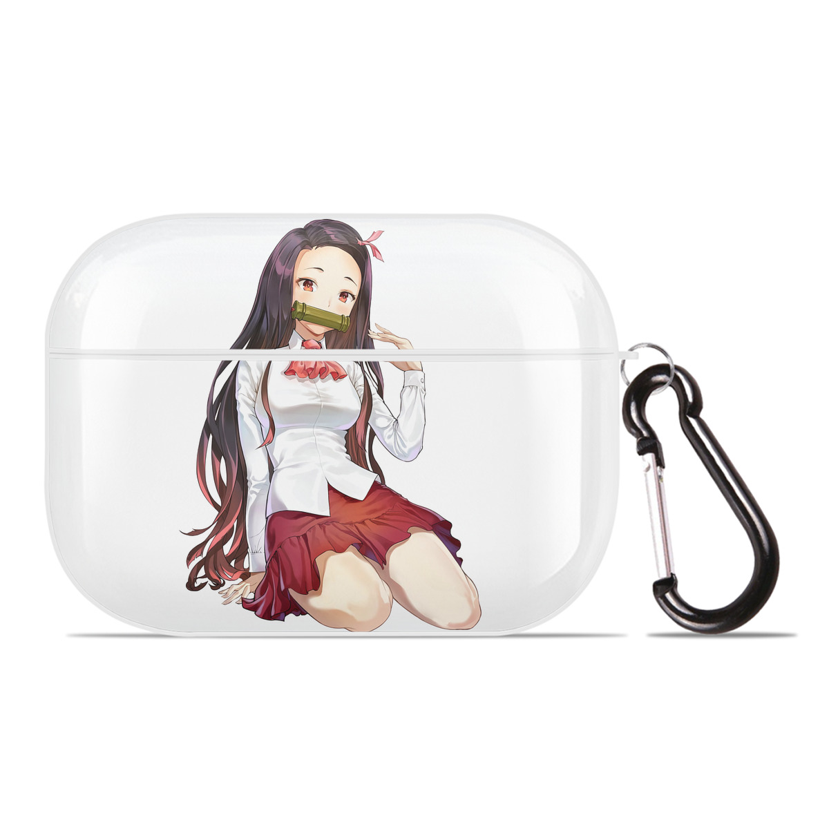 （画像用） 鬼滅の刃（きめつのやいば）竈門 禰󠄀豆子／かまど ねずこ Kamado Nezuko 【AirPods Pro用】ハードシェル保護ケース 耐衝撃・防指紋・カラビナ付き商品仕様
