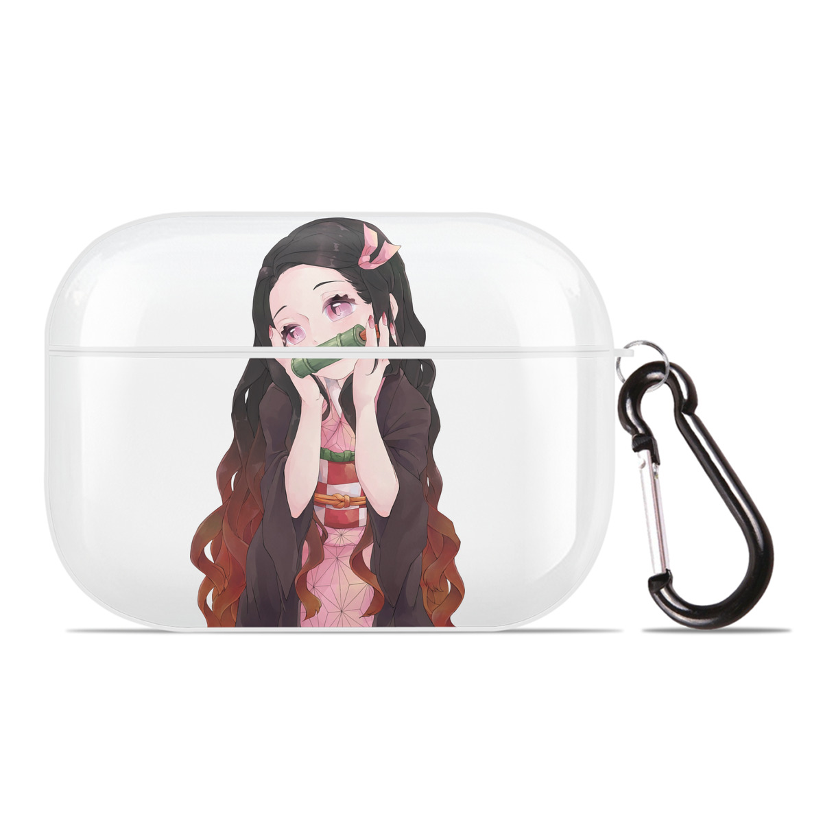 （画像用） 鬼滅の刃（きめつのやいば）竈門 禰󠄀豆子／かまど ねずこ Kamado Nezuko 【AirPods Pro用】ハードシェル保護ケース 耐衝撃・防指紋・カラビナ付き商品仕様