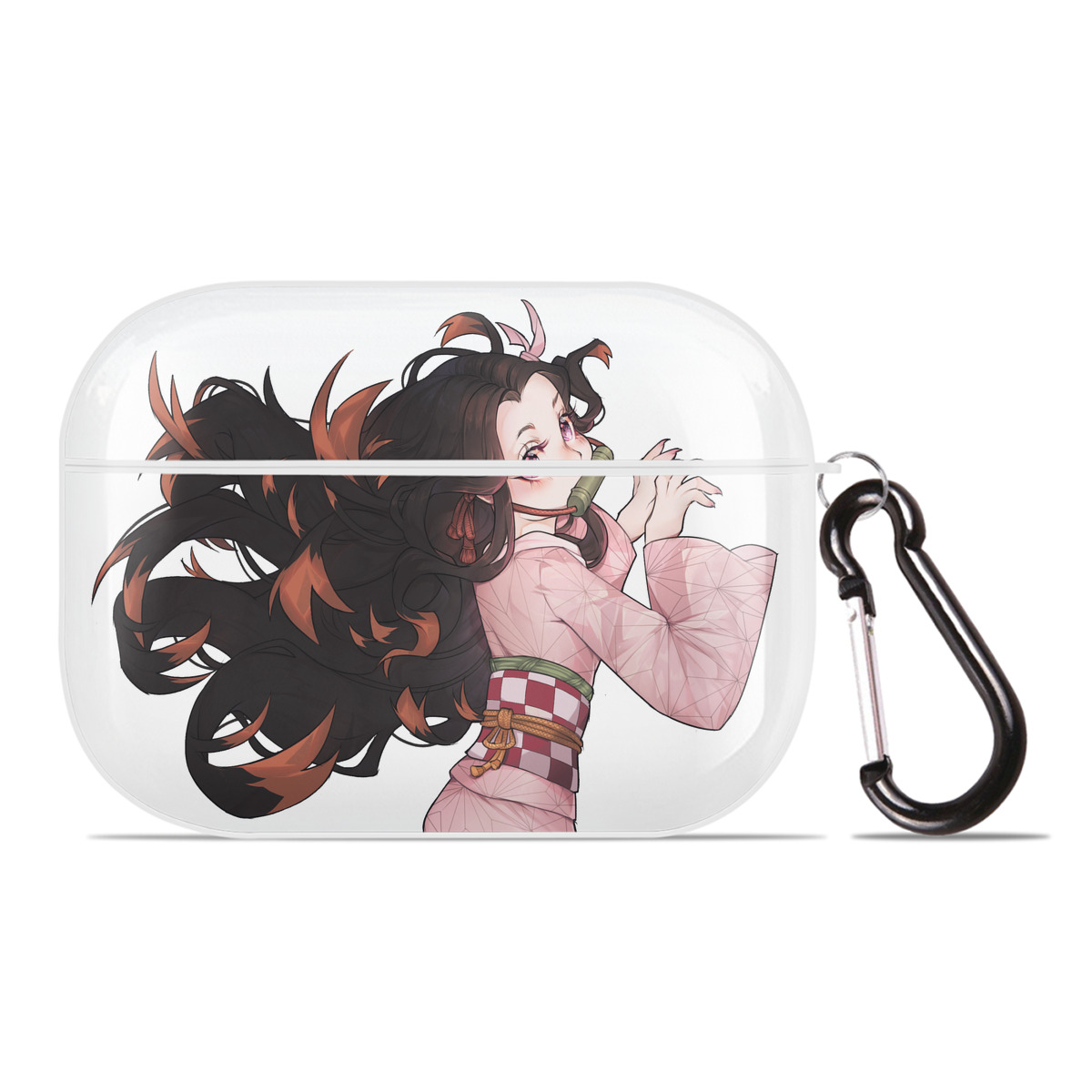 （画像用） 鬼滅の刃（きめつのやいば）竈門 禰󠄀豆子／かまど ねずこ Kamado Nezuko 【AirPods Pro用】ハードシェル保護ケース 耐衝撃・防指紋・カラビナ付き商品仕様