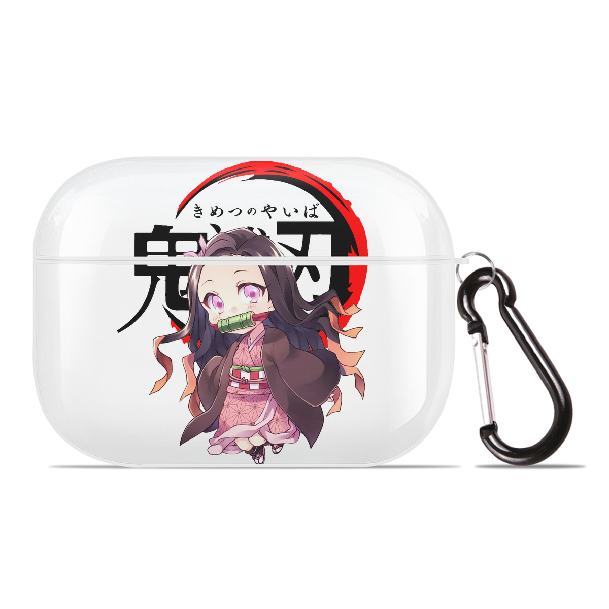 （画像用） 鬼滅の刃（きめつのやいば）竈門 禰󠄀豆子／かまど ねずこ Kamado Nezuko 【AirPods Pro用】ハードシェル保護ケース 耐衝撃・防指紋・カラビナ付き商品仕様