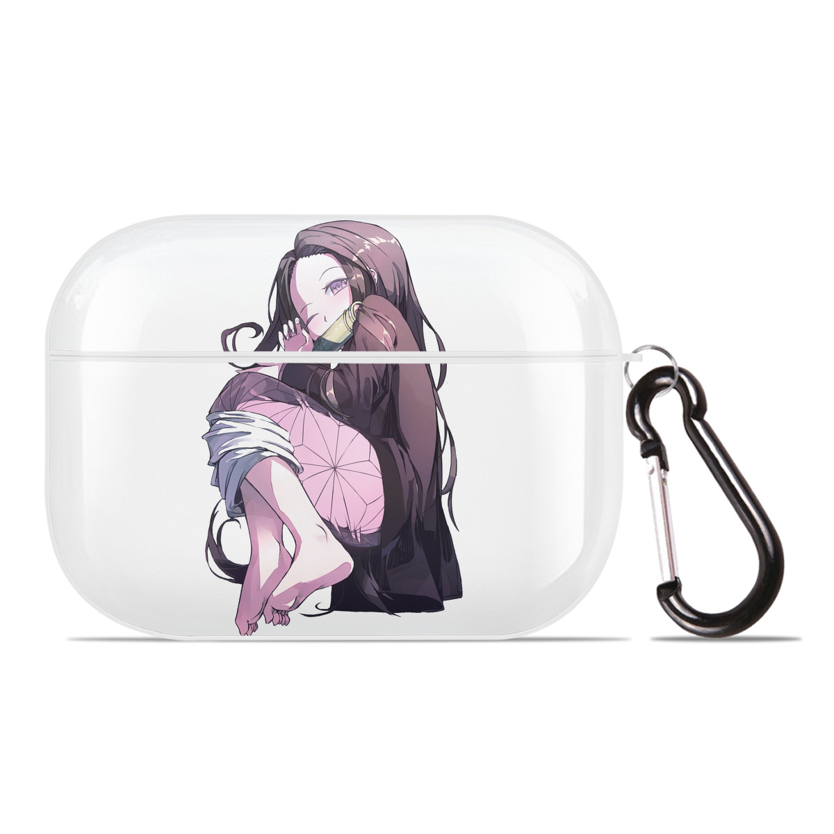 （画像用） 鬼滅の刃（きめつのやいば）竈門 禰󠄀豆子／かまど ねずこ Kamado Nezuko 【AirPods Pro用】ハードシェル保護ケース 耐衝撃・防指紋・カラビナ付き商品仕様