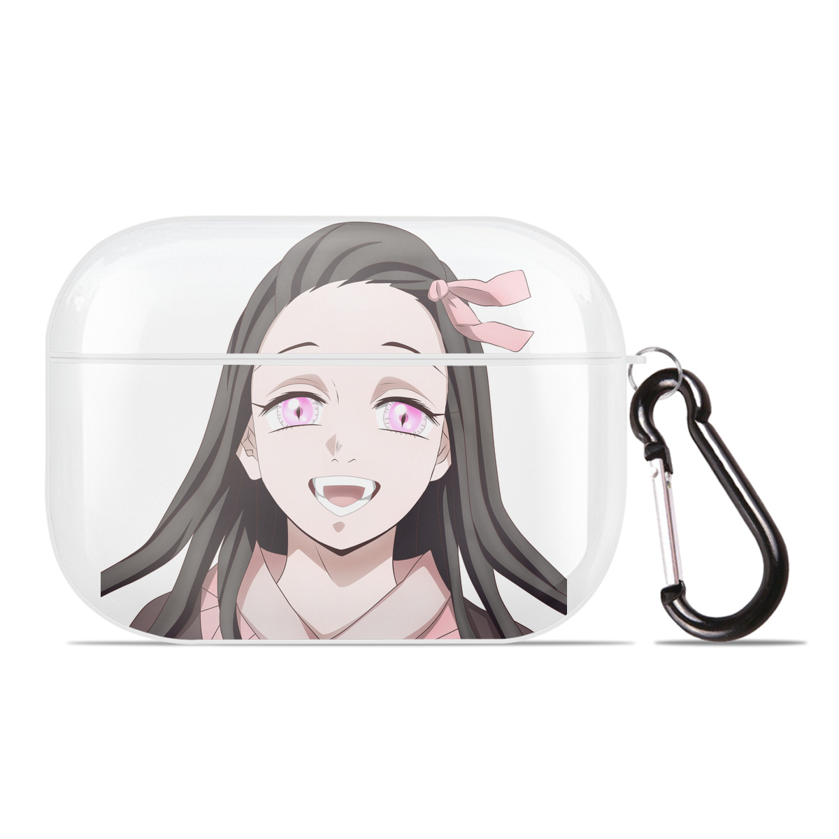 （画像用） 鬼滅の刃（きめつのやいば）竈門 禰󠄀豆子／かまど ねずこ Kamado Nezuko 【AirPods Pro用】ハードシェル保護ケース 耐衝撃・防指紋・カラビナ付き商品仕様