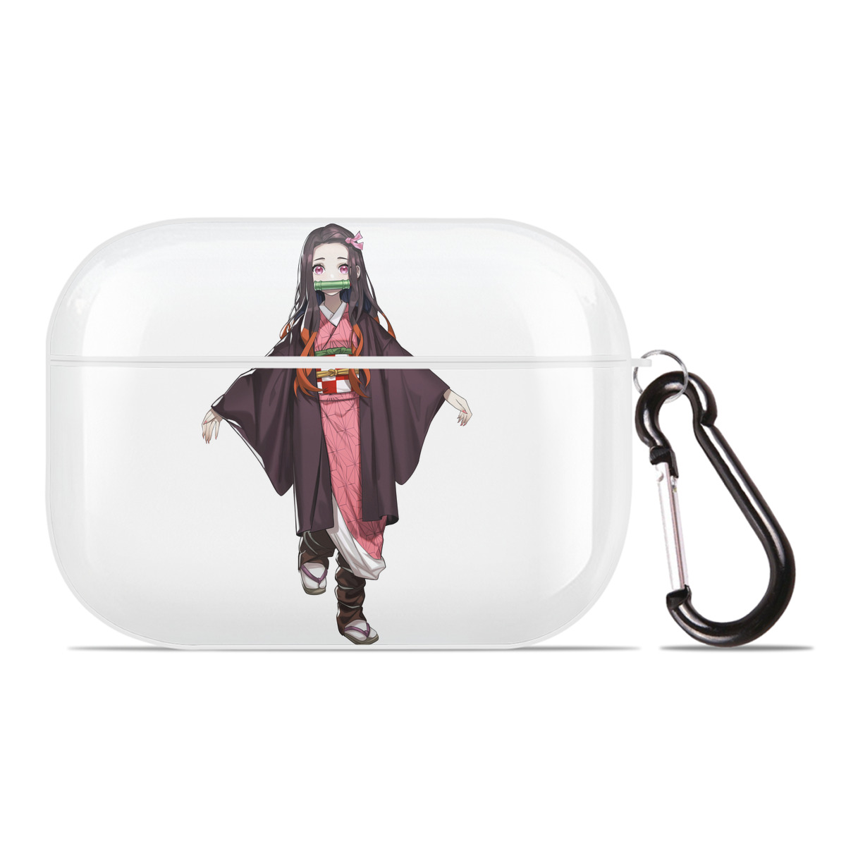 （画像用） 鬼滅の刃（きめつのやいば）竈門 禰󠄀豆子／かまど ねずこ Kamado Nezuko 【AirPods Pro用】ハードシェル保護ケース 耐衝撃・防指紋・カラビナ付き商品仕様