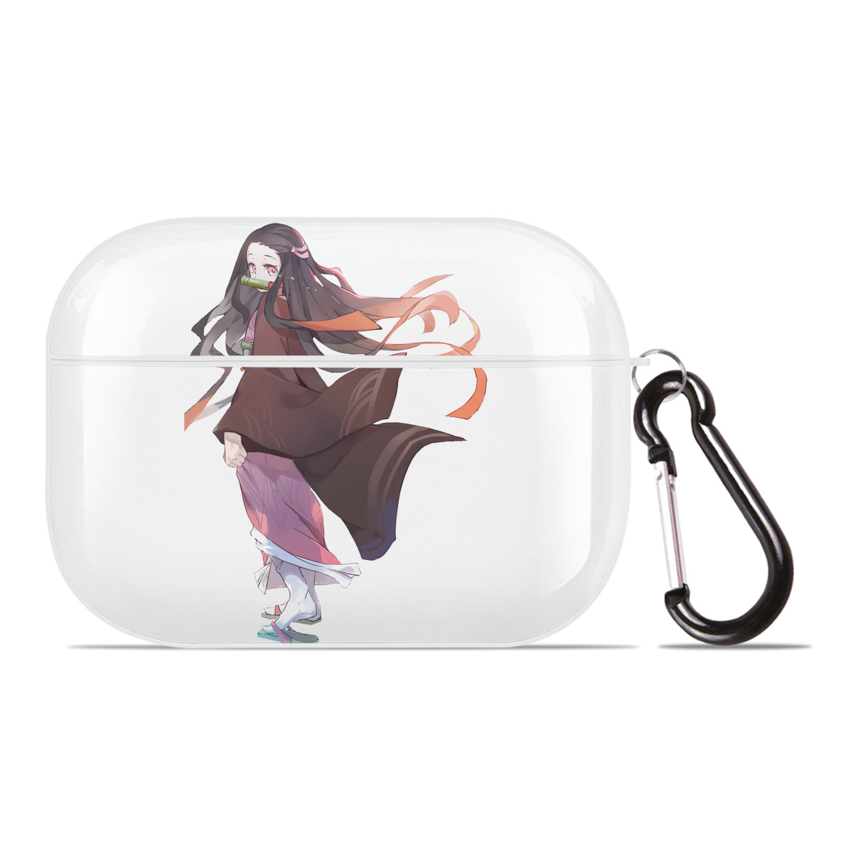 （画像用） 鬼滅の刃（きめつのやいば）竈門 禰󠄀豆子／かまど ねずこ Kamado Nezuko 【AirPods Pro用】ハードシェル保護ケース 耐衝撃・防指紋・カラビナ付き商品仕様