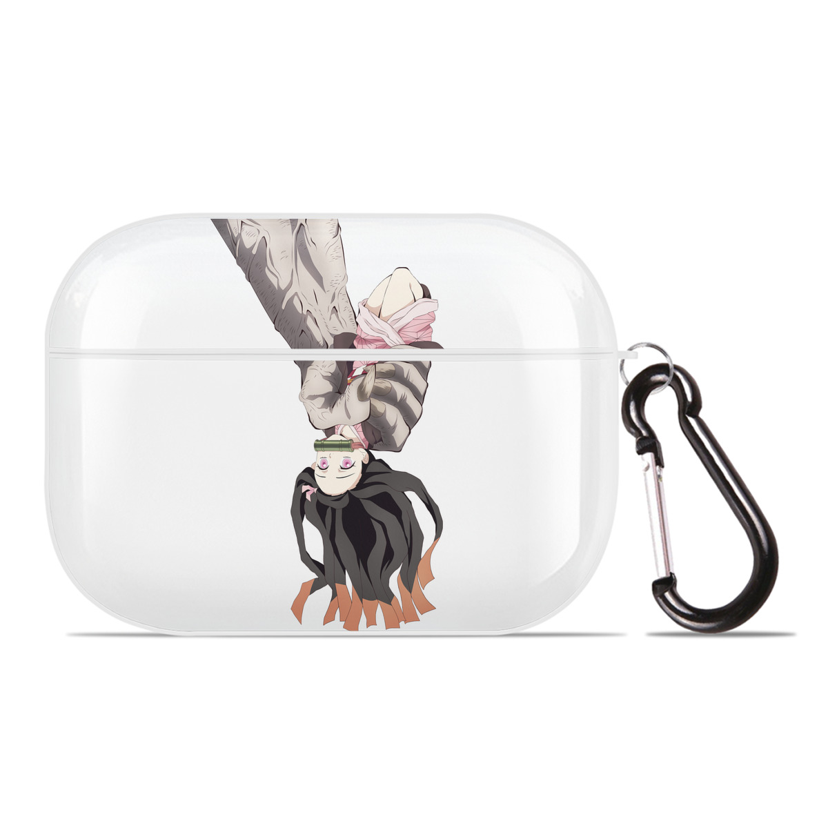 （画像用） 鬼滅の刃（きめつのやいば）竈門 禰󠄀豆子／かまど ねずこ Kamado Nezuko 【AirPods Pro用】ハードシェル保護ケース 耐衝撃・防指紋・カラビナ付き商品仕様
