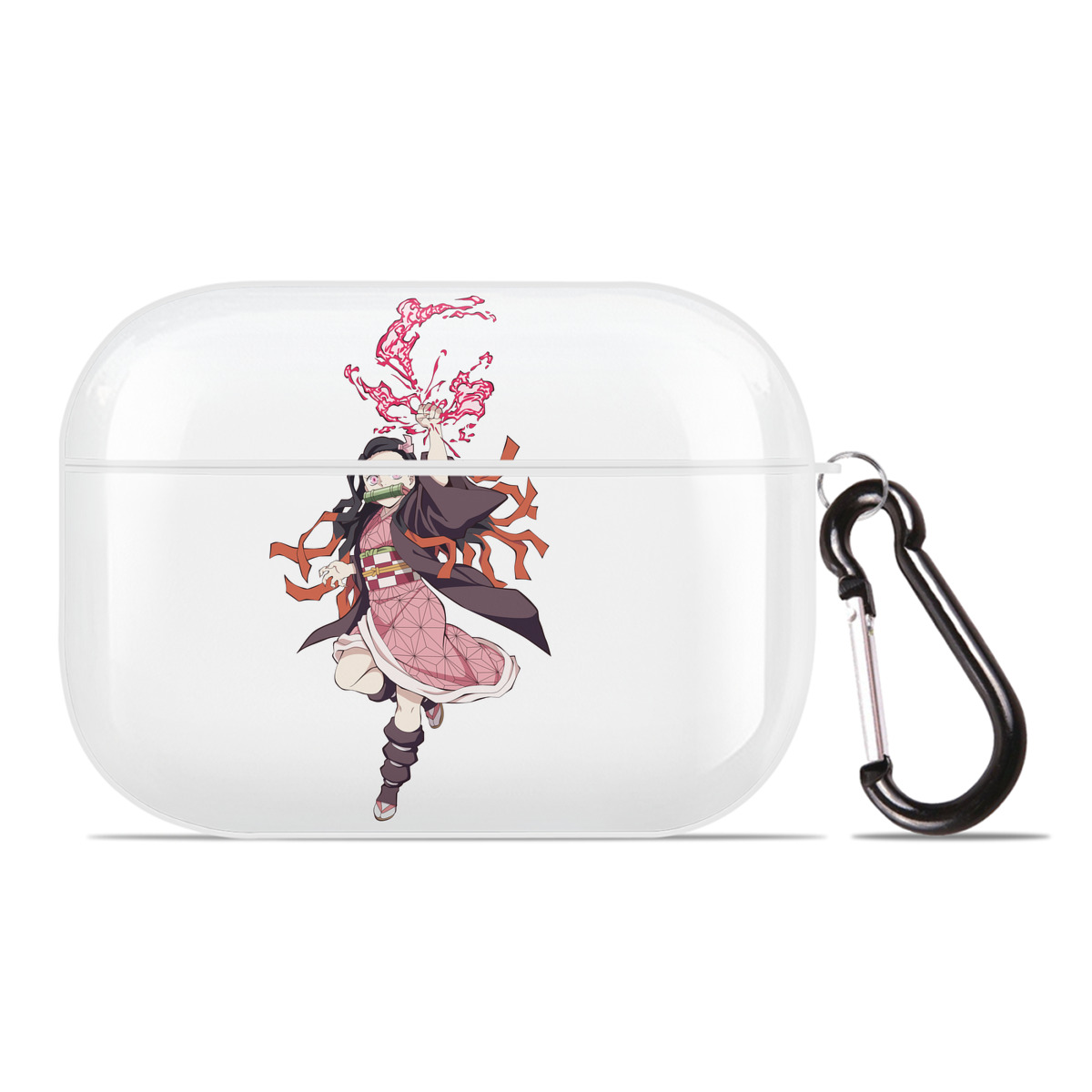 （画像用） 鬼滅の刃（きめつのやいば）竈門 禰󠄀豆子／かまど ねずこ Kamado Nezuko 【AirPods Pro用】ハードシェル保護ケース 耐衝撃・防指紋・カラビナ付き商品仕様