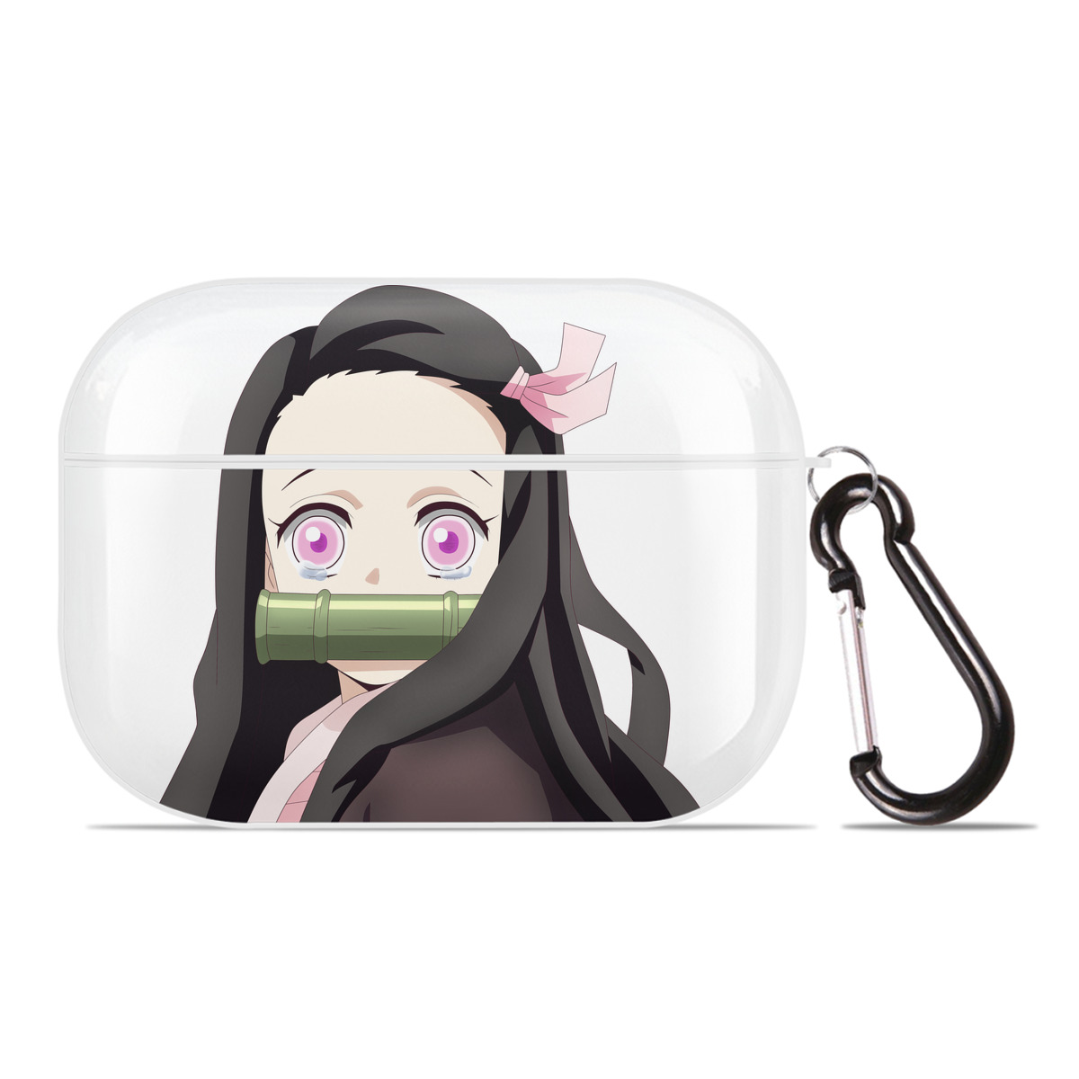 （画像用） 鬼滅の刃（きめつのやいば）竈門 禰󠄀豆子／かまど ねずこ Kamado Nezuko 【AirPods Pro用】ハードシェル保護ケース 耐衝撃・防指紋・カラビナ付き商品仕様
