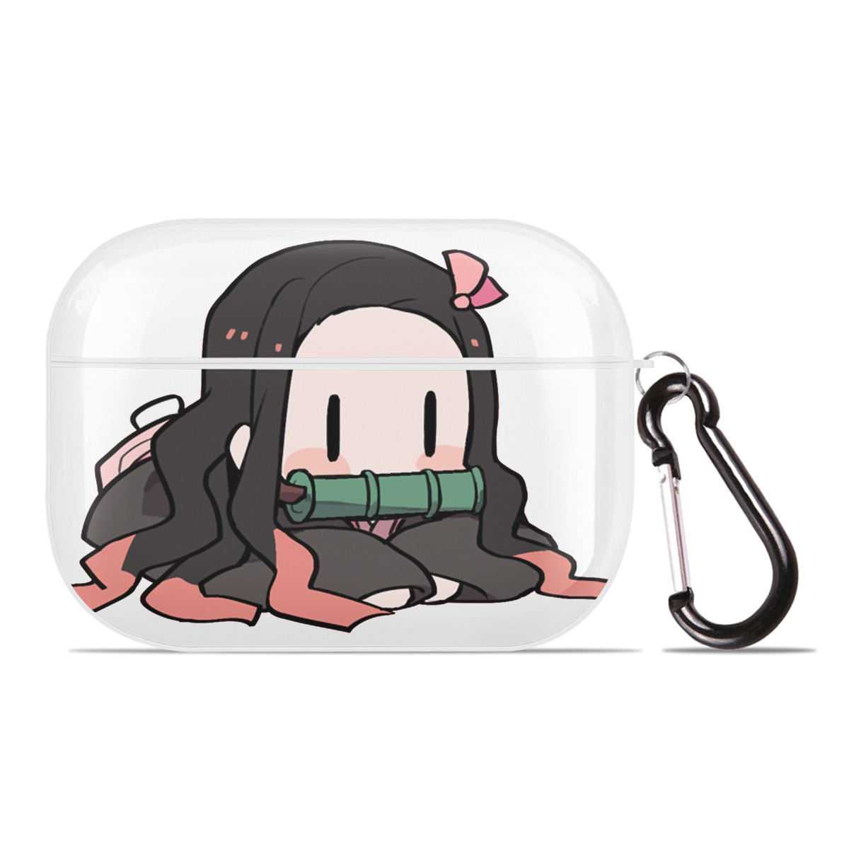 （画像用） 鬼滅の刃（きめつのやいば）竈門 禰󠄀豆子／かまど ねずこ Kamado Nezuko 【AirPods Pro用】ハードシェル保護ケース 耐衝撃・防指紋・カラビナ付き商品仕様