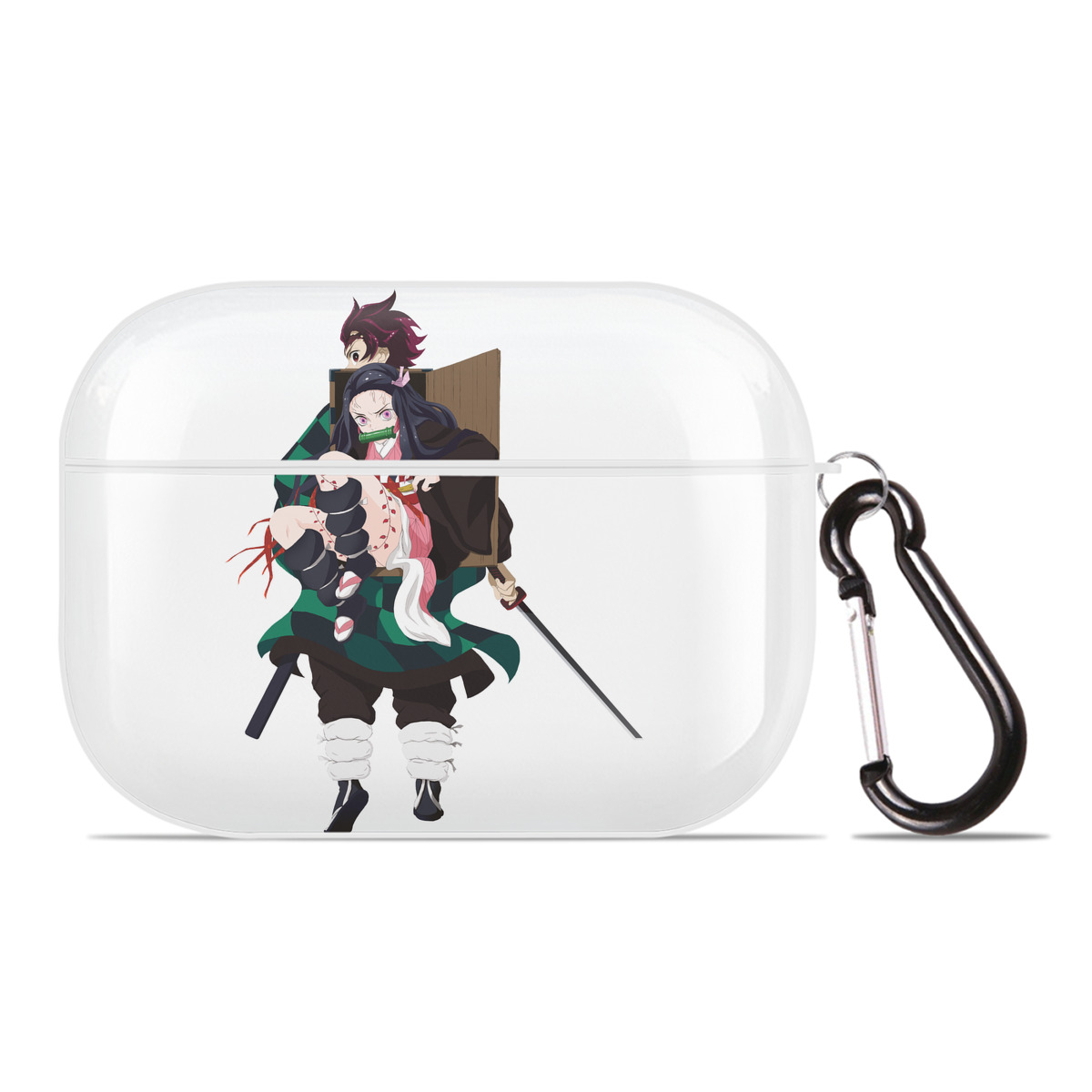 （画像用） 鬼滅の刃（きめつのやいば）竈門 禰󠄀豆子／かまど ねずこ Kamado Nezuko 【AirPods Pro用】ハードシェル保護ケース 耐衝撃・防指紋・カラビナ付き商品仕様