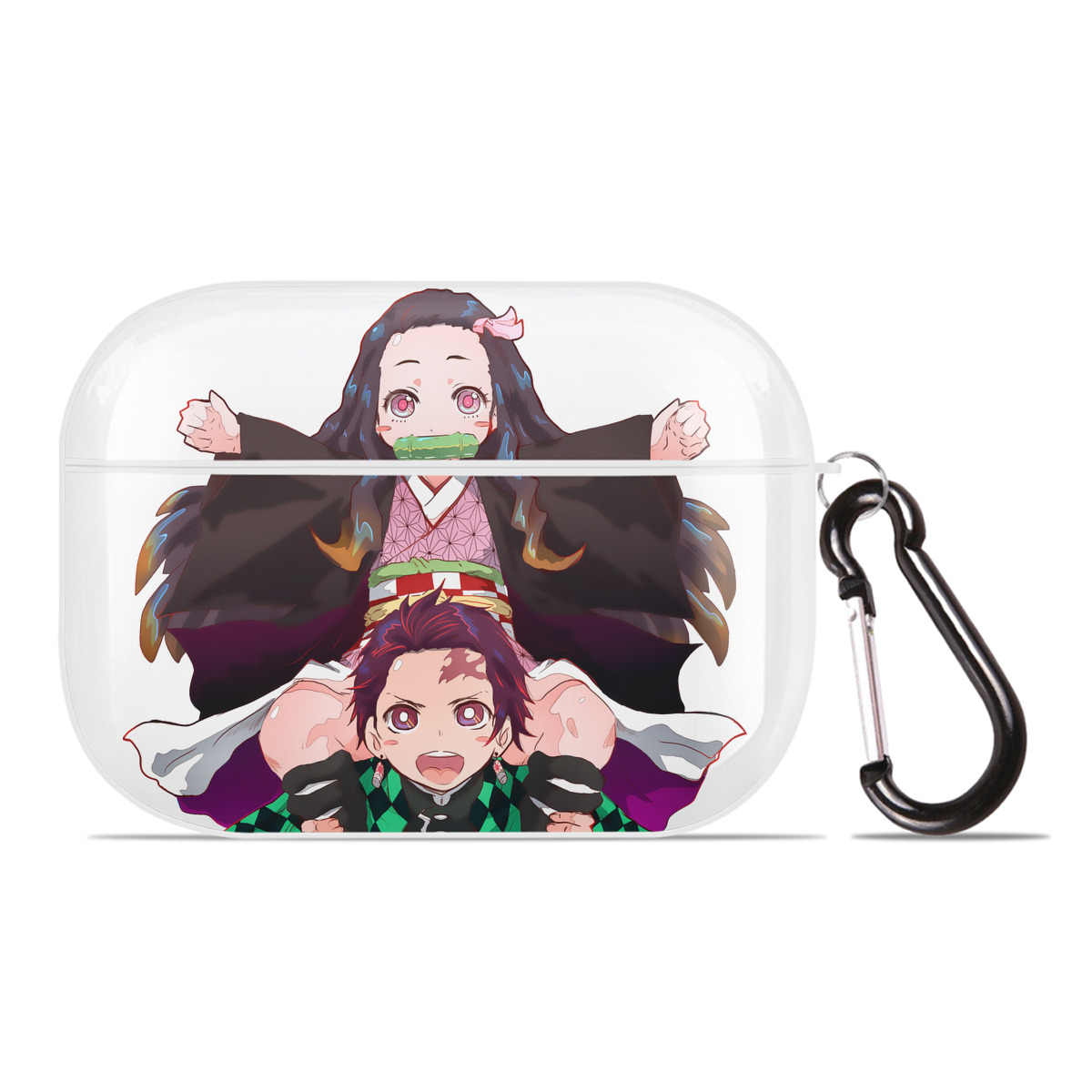 （画像用） 鬼滅の刃（きめつのやいば）竈門 禰󠄀豆子／かまど ねずこ Kamado Nezuko 【AirPods Pro用】ハードシェル保護ケース 耐衝撃・防指紋・カラビナ付き商品仕様
