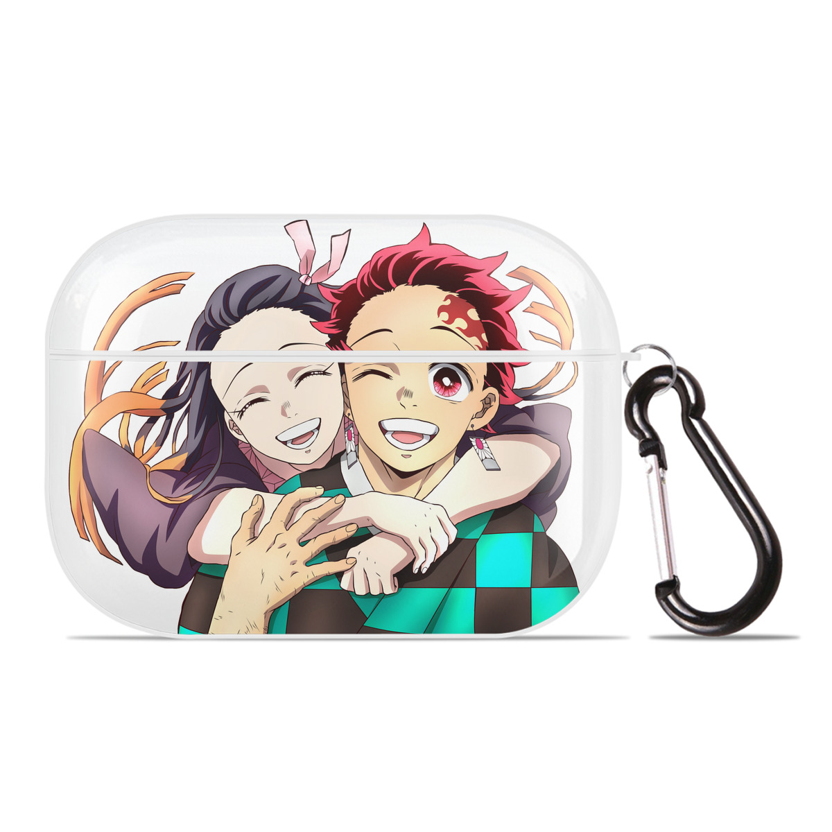 （画像用） 鬼滅の刃（きめつのやいば）竈門 禰󠄀豆子／かまど ねずこ Kamado Nezuko 【AirPods Pro用】ハードシェル保護ケース 耐衝撃・防指紋・カラビナ付き商品仕様