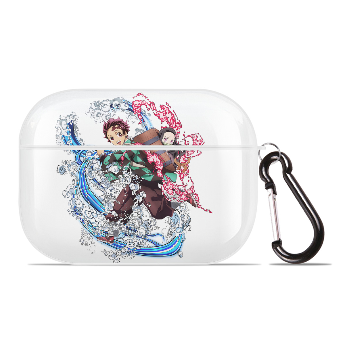 （画像用） 鬼滅の刃（きめつのやいば）竈門 禰󠄀豆子／かまど ねずこ Kamado Nezuko 【AirPods Pro用】ハードシェル保護ケース 耐衝撃・防指紋・カラビナ付き商品仕様
