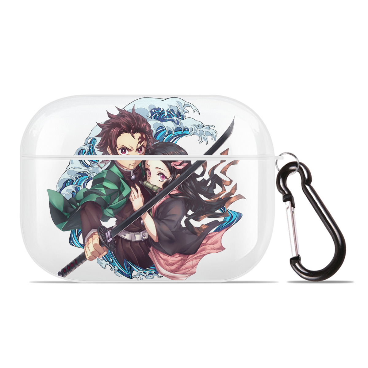 （画像用） 鬼滅の刃（きめつのやいば）竈門 禰󠄀豆子／かまど ねずこ Kamado Nezuko 【AirPods Pro用】ハードシェル保護ケース 耐衝撃・防指紋・カラビナ付き商品仕様