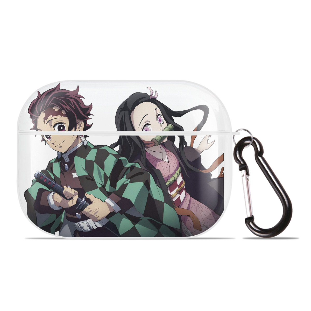 （画像用） 鬼滅の刃（きめつのやいば）竈門 禰󠄀豆子／かまど ねずこ Kamado Nezuko 【AirPods Pro用】ハードシェル保護ケース 耐衝撃・防指紋・カラビナ付き商品仕様