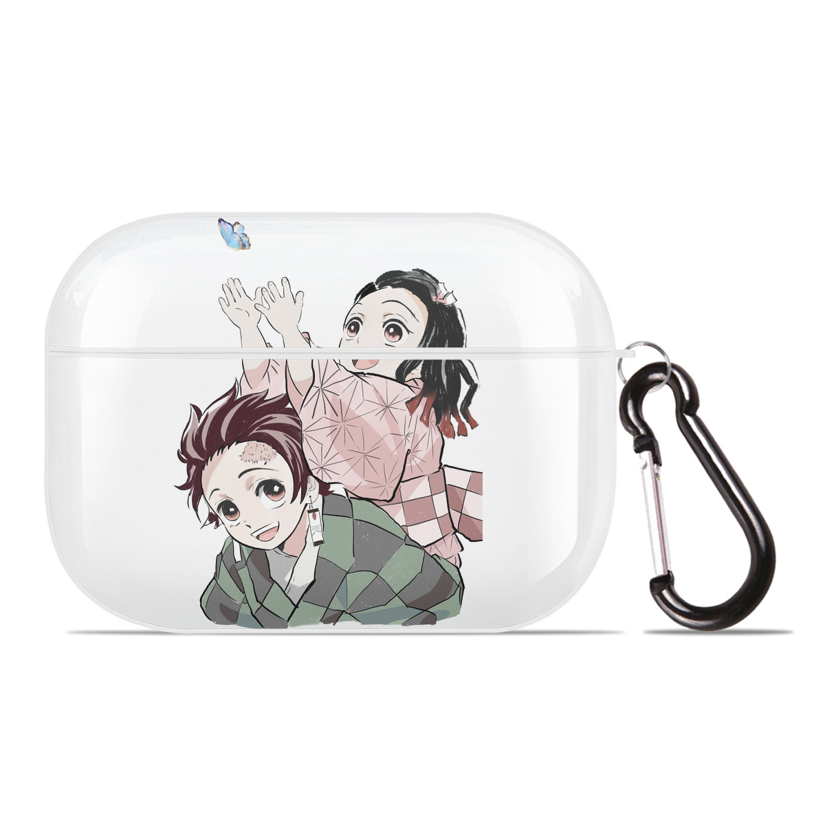 （画像用） 鬼滅の刃（きめつのやいば）竈門 禰󠄀豆子／かまど ねずこ Kamado Nezuko 【AirPods Pro用】ハードシェル保護ケース 耐衝撃・防指紋・カラビナ付き商品仕様