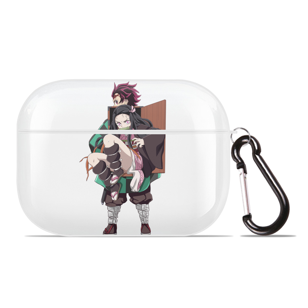（画像用） 鬼滅の刃（きめつのやいば）竈門 禰󠄀豆子／かまど ねずこ Kamado Nezuko 【AirPods Pro用】ハードシェル保護ケース 耐衝撃・防指紋・カラビナ付き商品仕様
