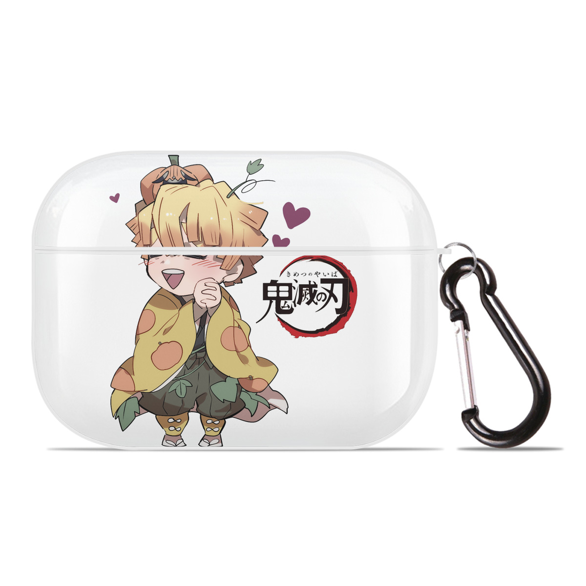 （画像用） 鬼滅の刃（きめつのやいば）我妻 善逸／あがつま ぜんいつ Agatsuma Zenitsu 【AirPods Pro用】ハードシェル保護ケース 耐衝撃・防指紋・カラビナ付き商品仕様