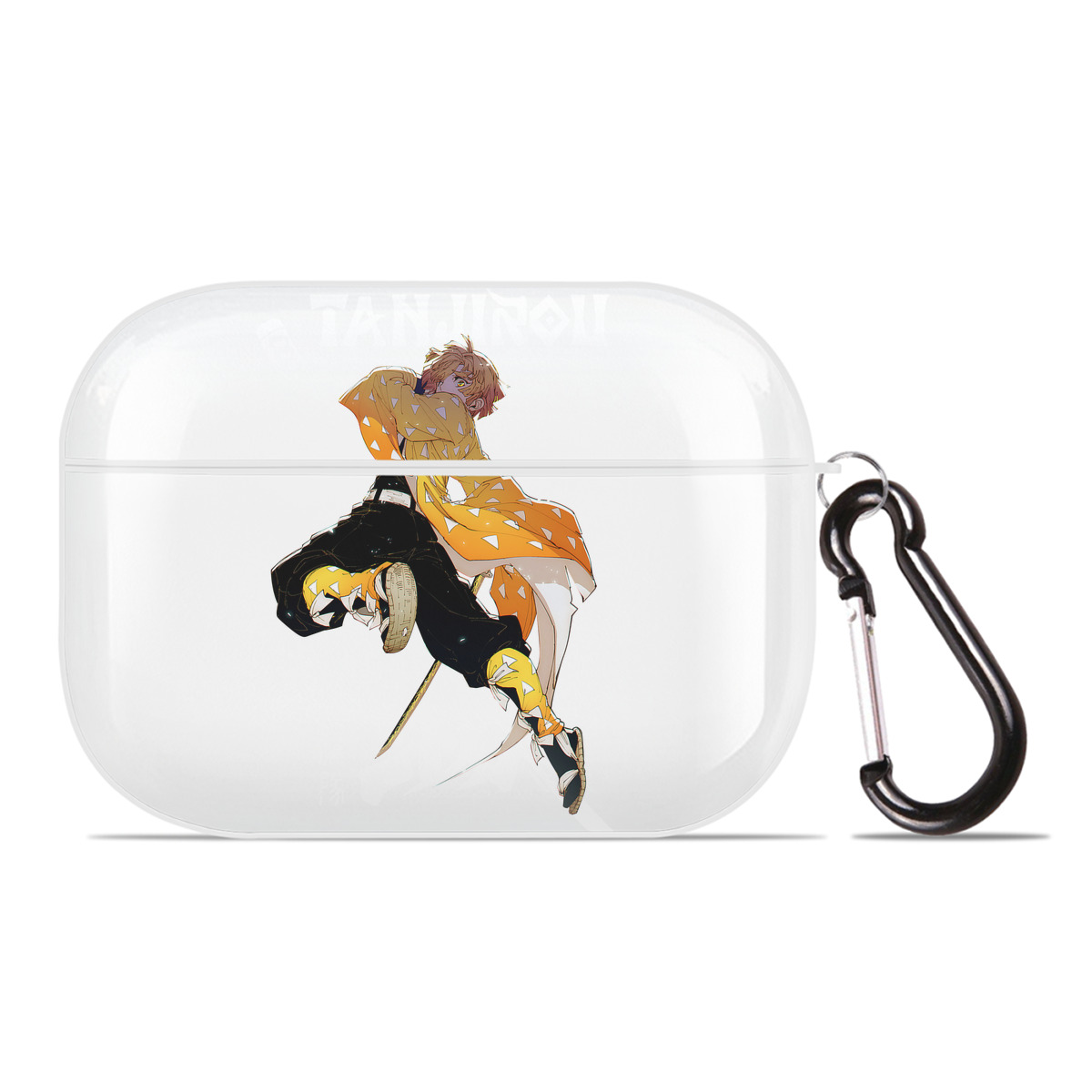 （画像用） 鬼滅の刃（きめつのやいば）我妻 善逸／あがつま ぜんいつ Agatsuma Zenitsu 【AirPods Pro用】ハードシェル保護ケース 耐衝撃・防指紋・カラビナ付き商品仕様