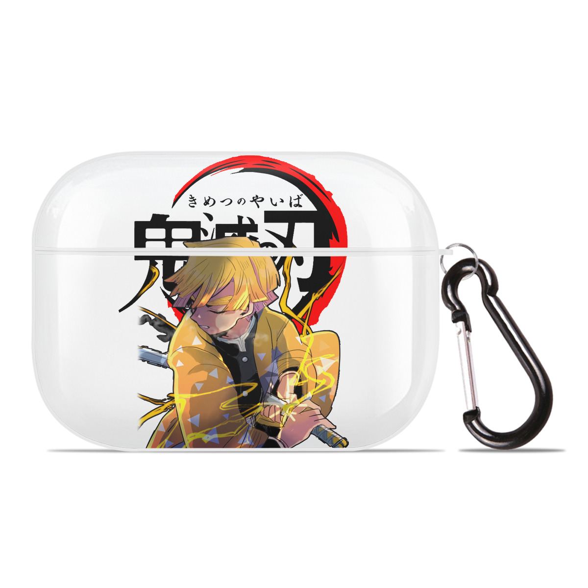 （画像用） 鬼滅の刃（きめつのやいば）我妻 善逸／あがつま ぜんいつ Agatsuma Zenitsu 【AirPods Pro用】ハードシェル保護ケース 耐衝撃・防指紋・カラビナ付き商品仕様