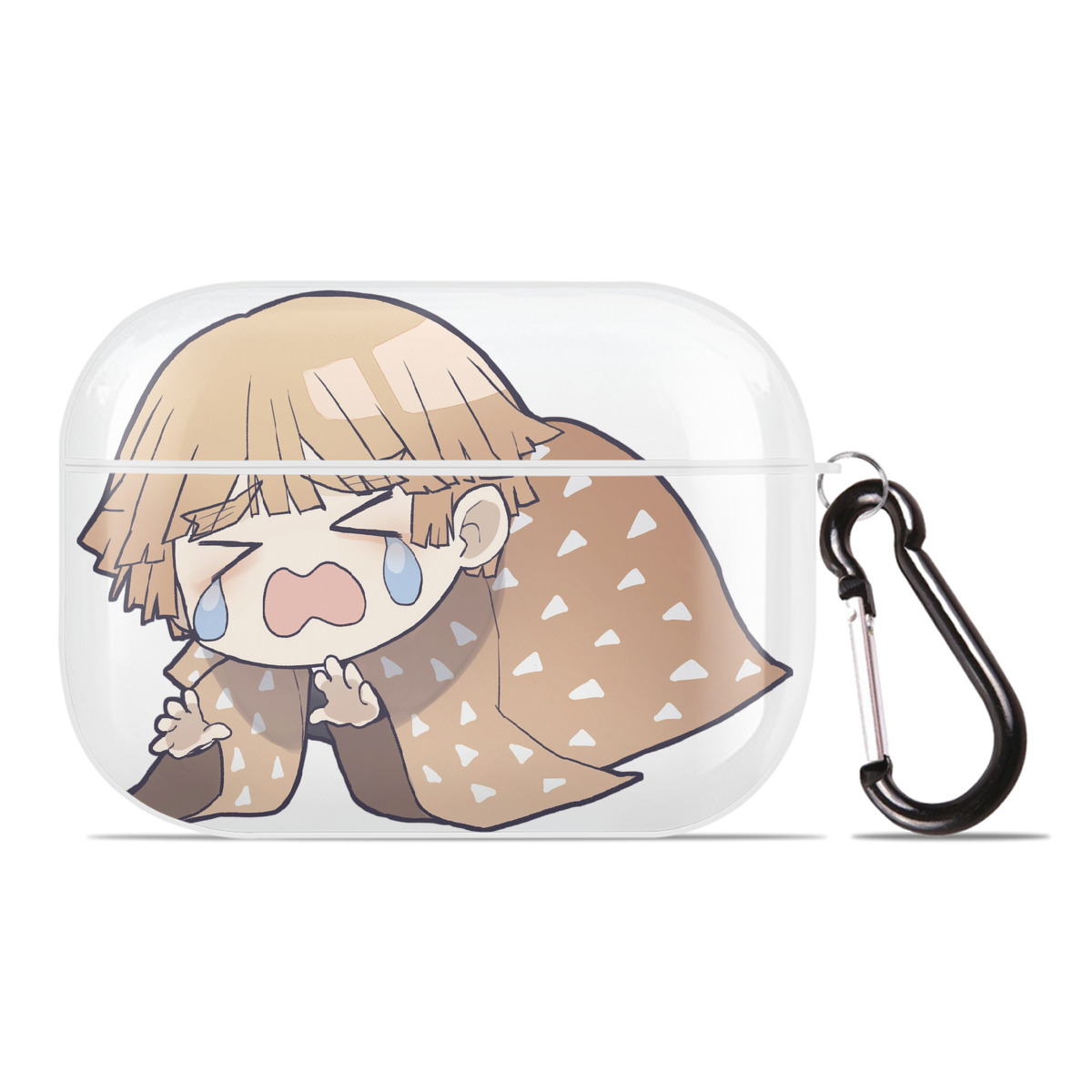 （画像用） 鬼滅の刃（きめつのやいば）我妻 善逸／あがつま ぜんいつ Agatsuma Zenitsu 【AirPods Pro用】ハードシェル保護ケース 耐衝撃・防指紋・カラビナ付き商品仕様