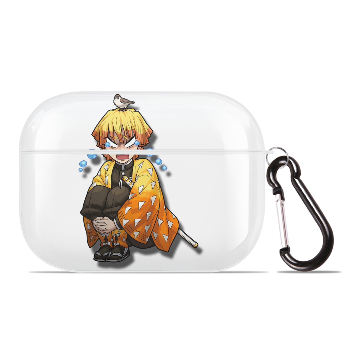 （画像用） 鬼滅の刃（きめつのやいば）我妻 善逸／あがつま ぜんいつ Agatsuma Zenitsu 【AirPods Pro用】ハードシェル保護ケース 耐衝撃・防指紋・カラビナ付き商品仕様