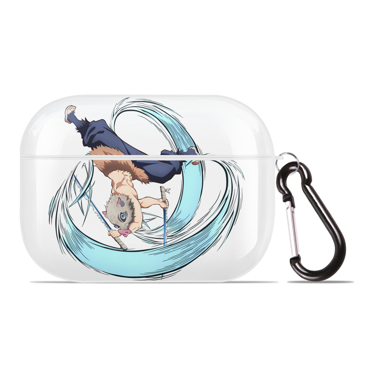 （画像用） 鬼滅の刃（きめつのやいば）嘴平 伊之助／はしびら いのすけ Hashibira Inosuke 【AirPods Pro用】ハードシェル保護ケース 耐衝撃・防指紋・カラビナ付き商品仕様
