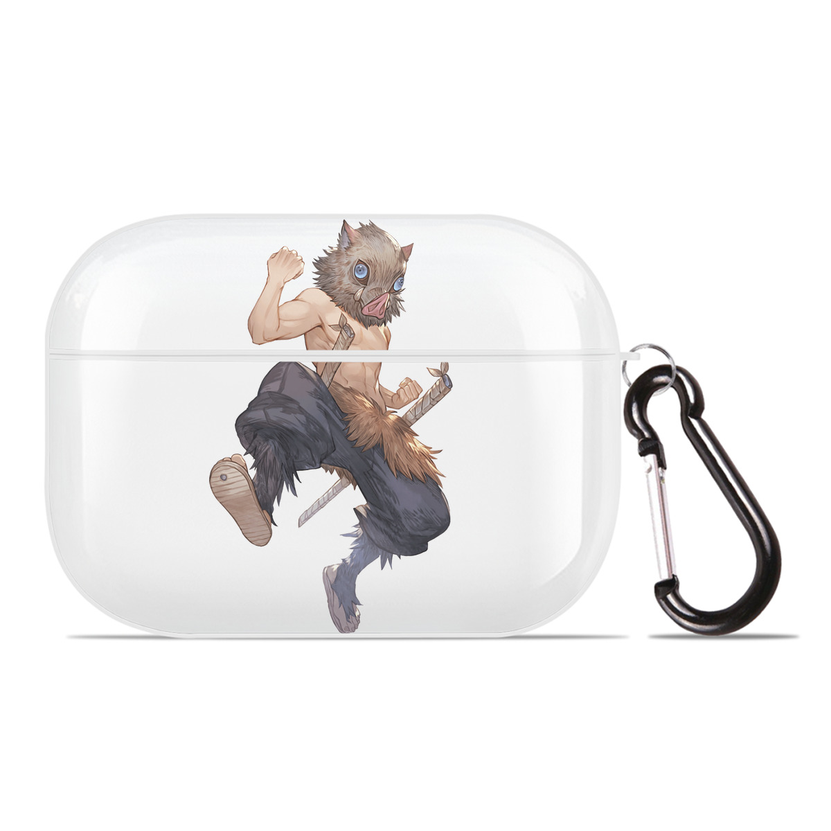 （画像用） 鬼滅の刃（きめつのやいば）嘴平 伊之助／はしびら いのすけ Hashibira Inosuke 【AirPods Pro用】ハードシェル保護ケース 耐衝撃・防指紋・カラビナ付き商品仕様