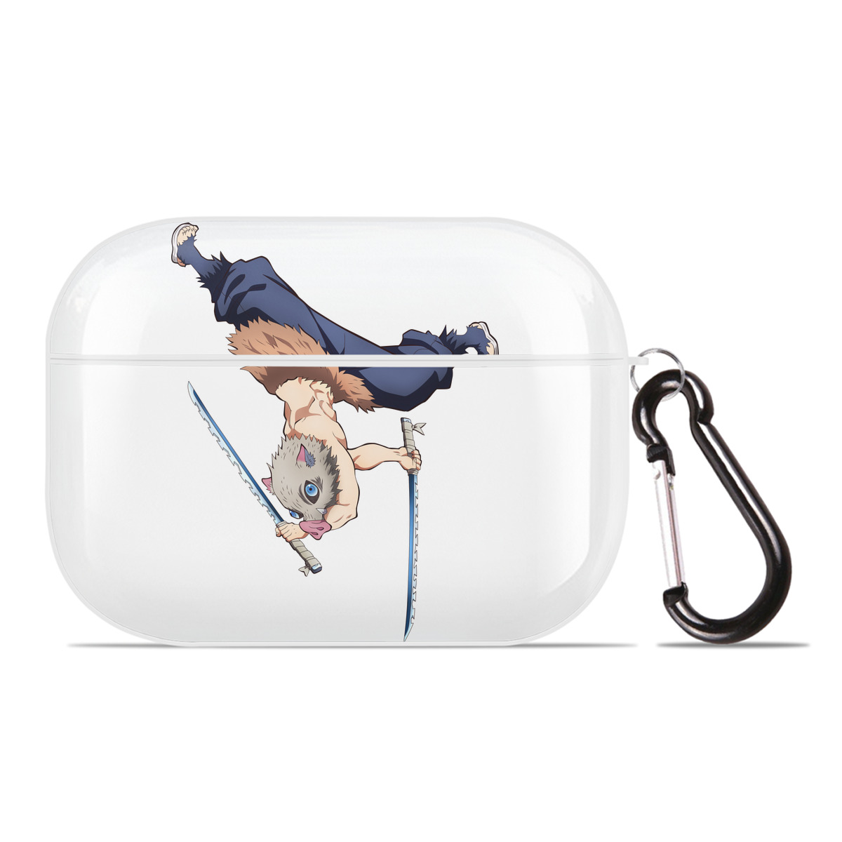 （画像用） 鬼滅の刃（きめつのやいば）嘴平 伊之助／はしびら いのすけ Hashibira Inosuke 【AirPods Pro用】ハードシェル保護ケース 耐衝撃・防指紋・カラビナ付き商品仕様