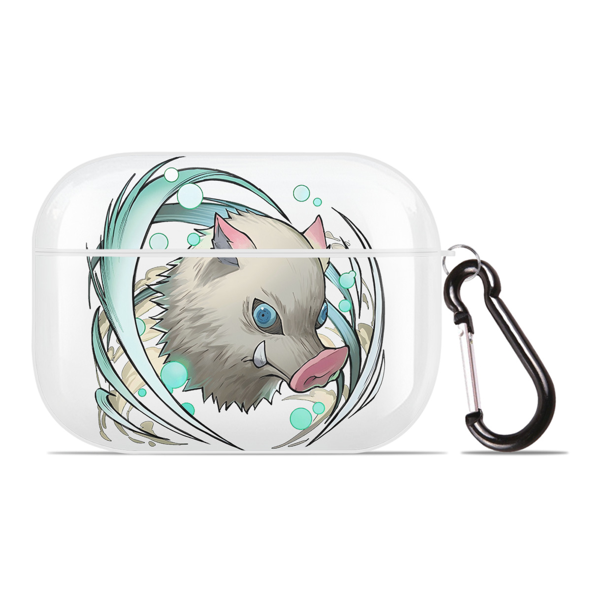 （画像用） 鬼滅の刃（きめつのやいば）嘴平 伊之助／はしびら いのすけ Hashibira Inosuke 【AirPods Pro用】ハードシェル保護ケース 耐衝撃・防指紋・カラビナ付き商品仕様