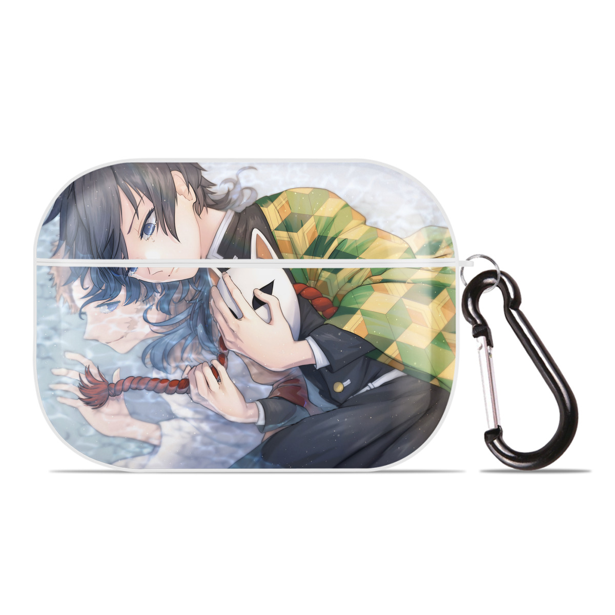 （画像用） 鬼滅の刃（きめつのやいば）水柱-冨岡 義勇／とみおか ぎゆう Tomioka Giyuu 【AirPods Pro用】ハードシェル保護ケース 耐衝撃・防指紋・カラビナ付き商品仕様