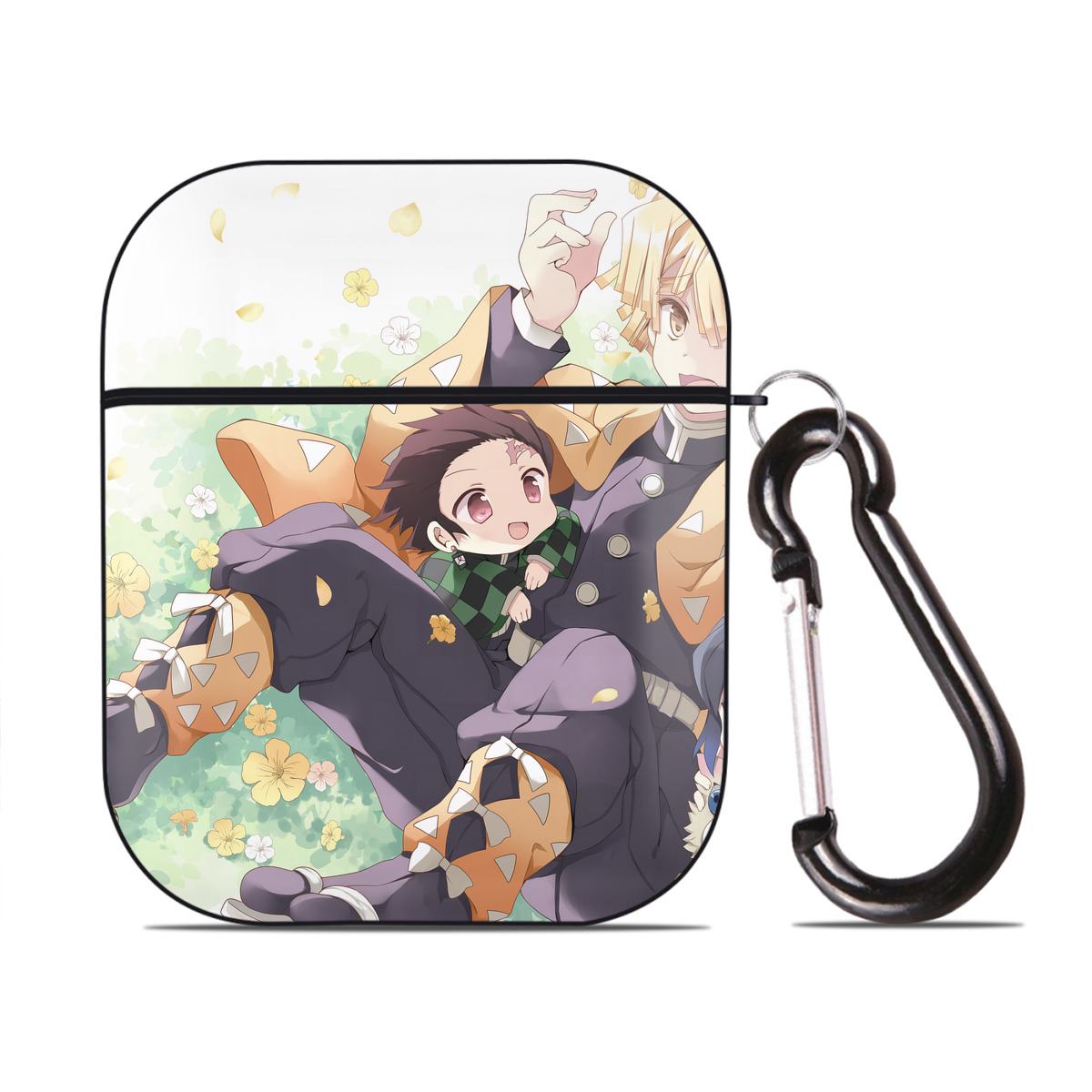 （画像用） 鬼滅の刃（きめつのやいば）竈門 炭治郎／かまど たんじろう Kamado Tanjirou AirPods 第2世代保護ケース ハードシェル ブラック 耐衝撃・防指紋・カラビナ付き