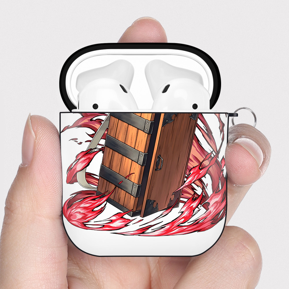 （画像用） 鬼滅の刃（きめつのやいば）竈門 禰󠄀豆子／かまど ねずこ Kamado Nezuko AirPods 第2世代保護ケース ハードシェル ブラック 耐衝撃・防指紋・カラビナ付き